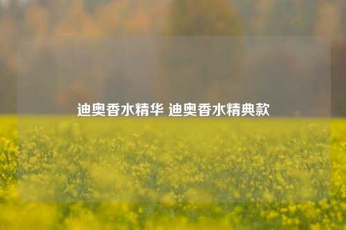 迪奥香水精华 迪奥香水精典款