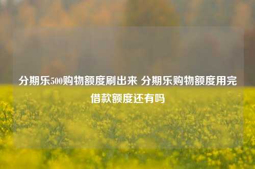 分期乐500购物额度刷出来 分期乐购物额度用完借款额度还有吗