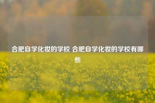 合肥自学化妆的学校 合肥自学化妆的学校有哪些